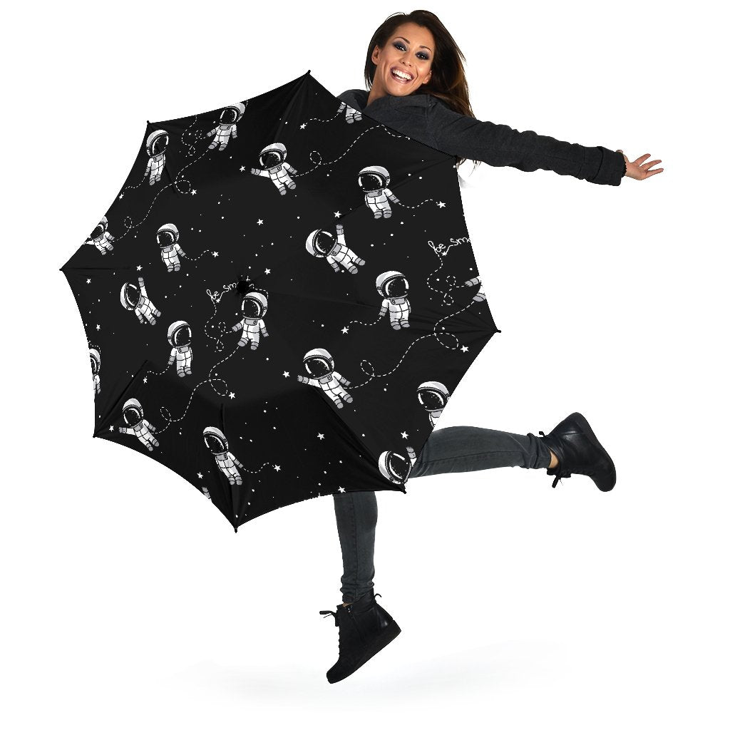 Astronaut Pattern Print Automatic Foldable Umbrella-grizzshop