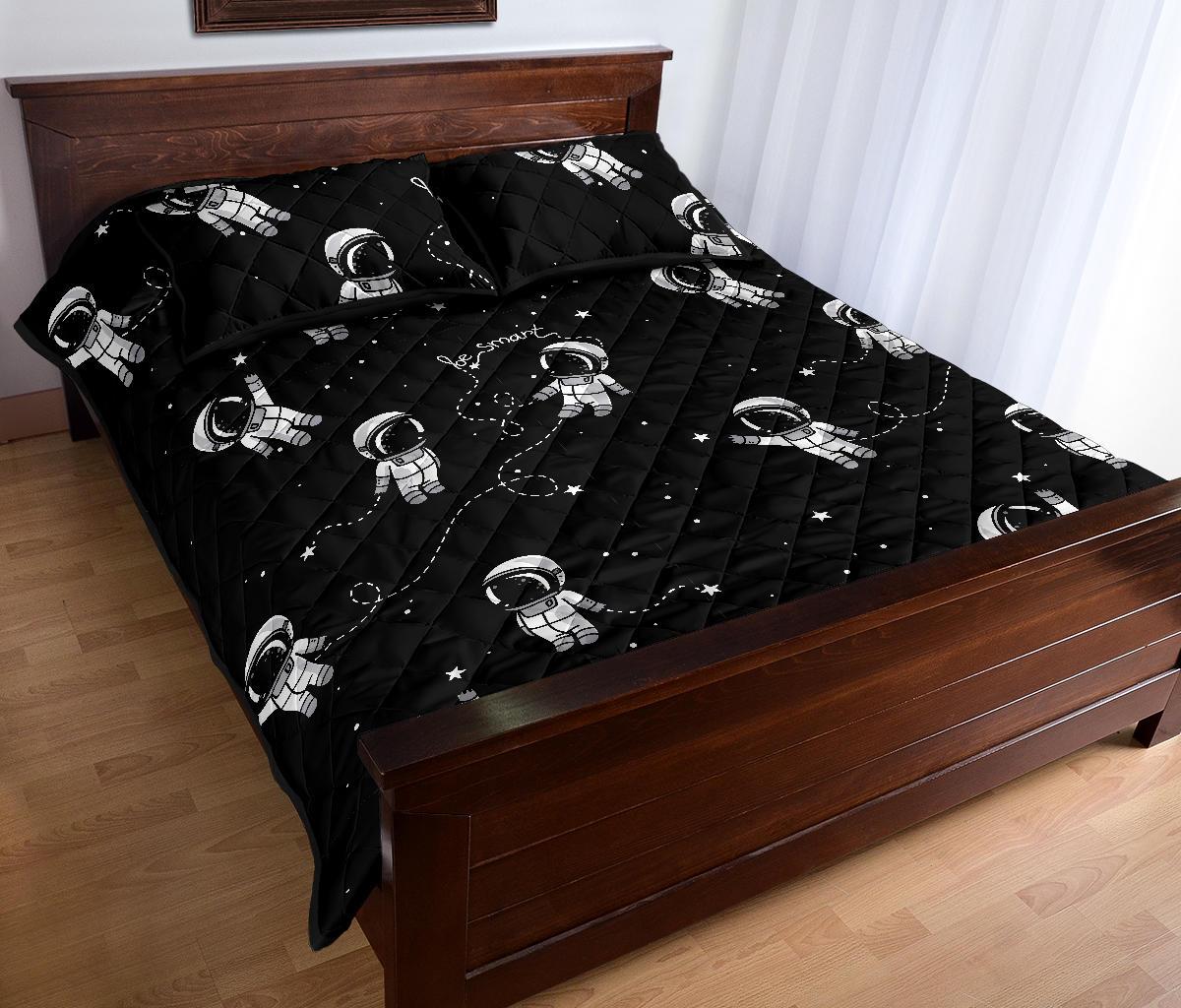 Astronaut Pattern Print Bed Set Quilt-grizzshop