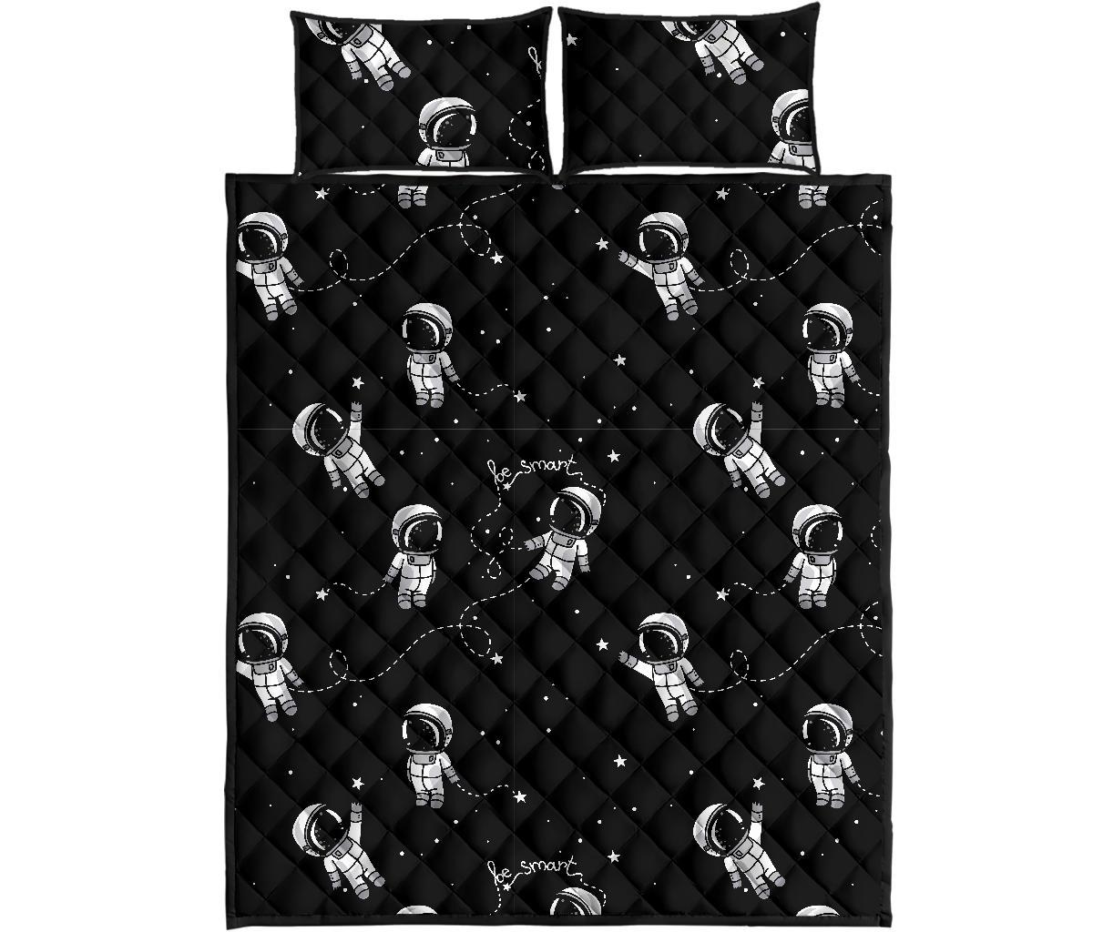 Astronaut Pattern Print Bed Set Quilt-grizzshop