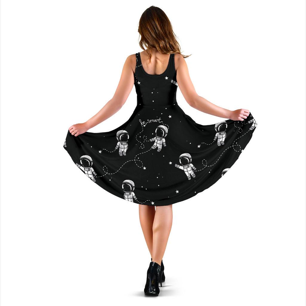 Astronaut Pattern Print Dress-grizzshop