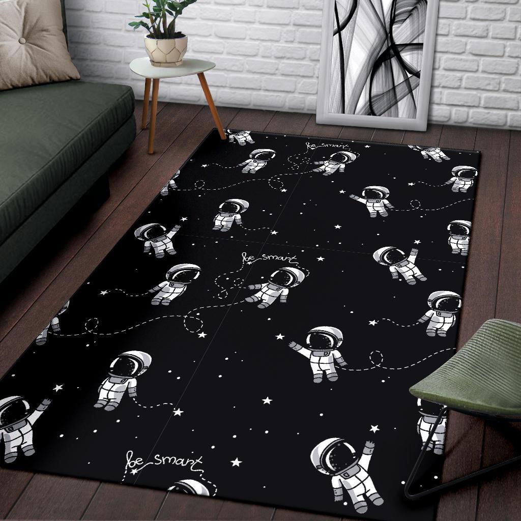 Astronaut Pattern Print Floor Mat-grizzshop