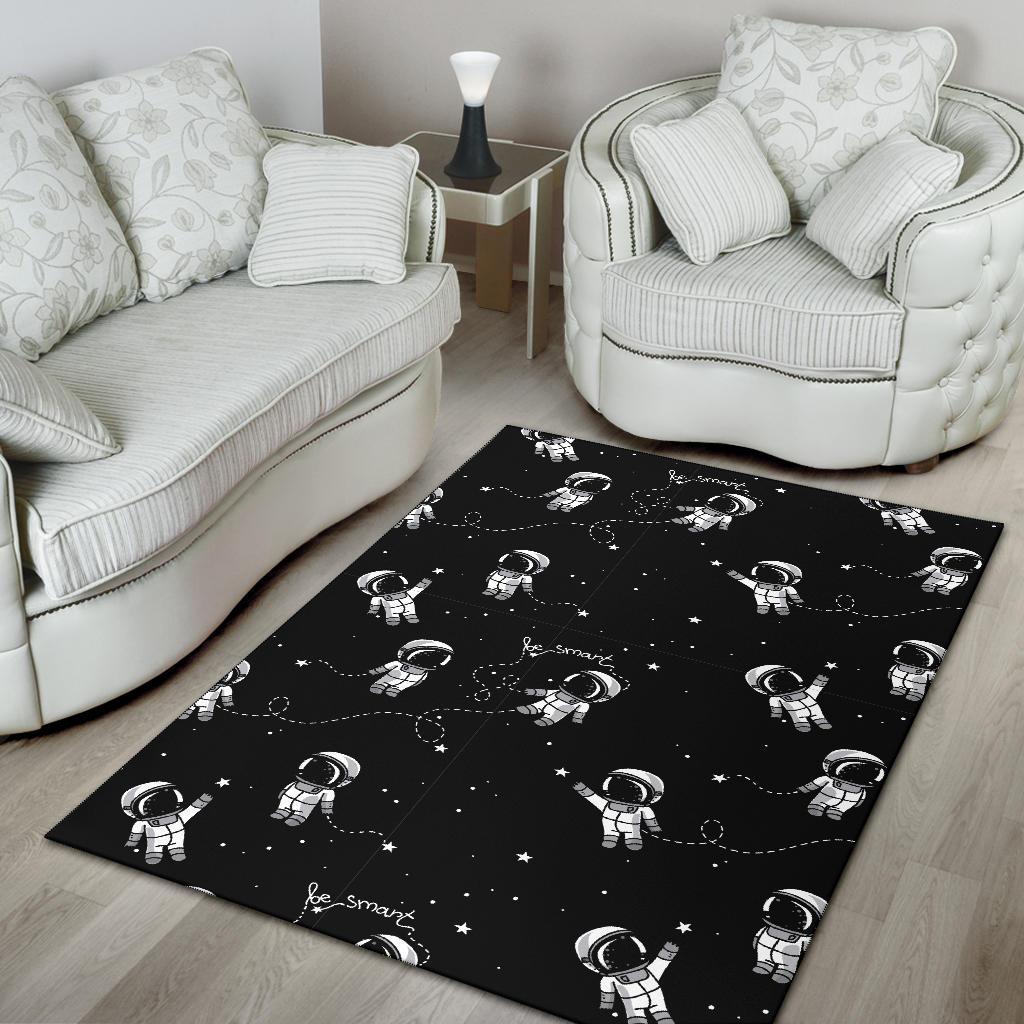 Astronaut Pattern Print Floor Mat-grizzshop