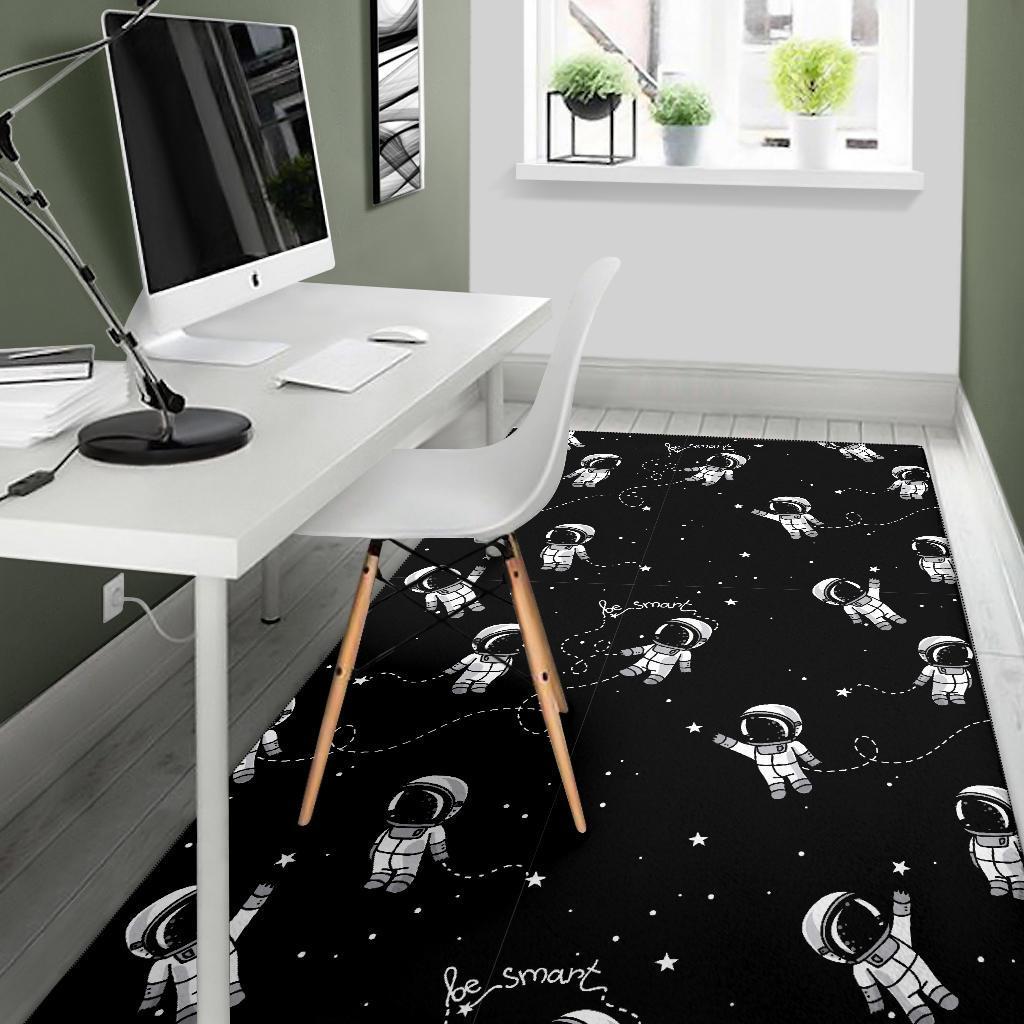 Astronaut Pattern Print Floor Mat-grizzshop