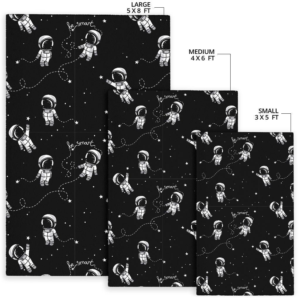 Astronaut Pattern Print Floor Mat-grizzshop