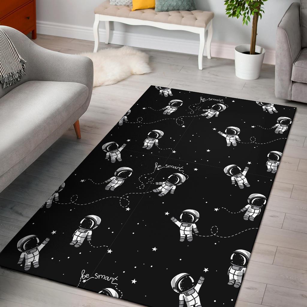 Astronaut Pattern Print Floor Mat-grizzshop