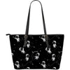 Astronaut Pattern Print Leather Tote Bag-grizzshop