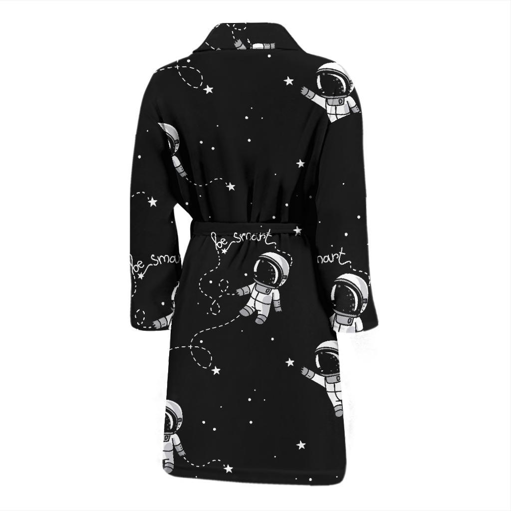 Astronaut Pattern Print Men Long Robe-grizzshop