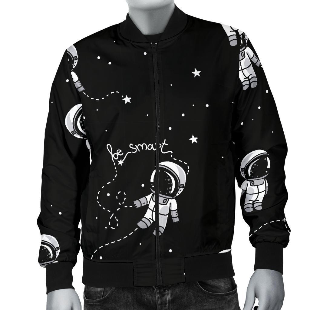 Astronaut Pattern Print Men's Bomber Jacket-grizzshop