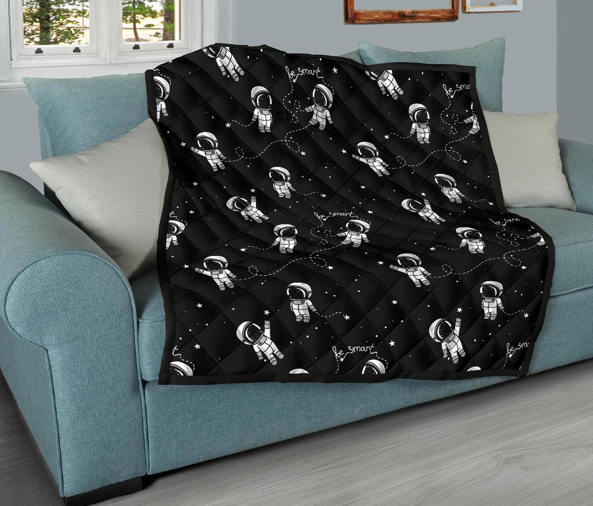 Astronaut Pattern Print Quilt-grizzshop