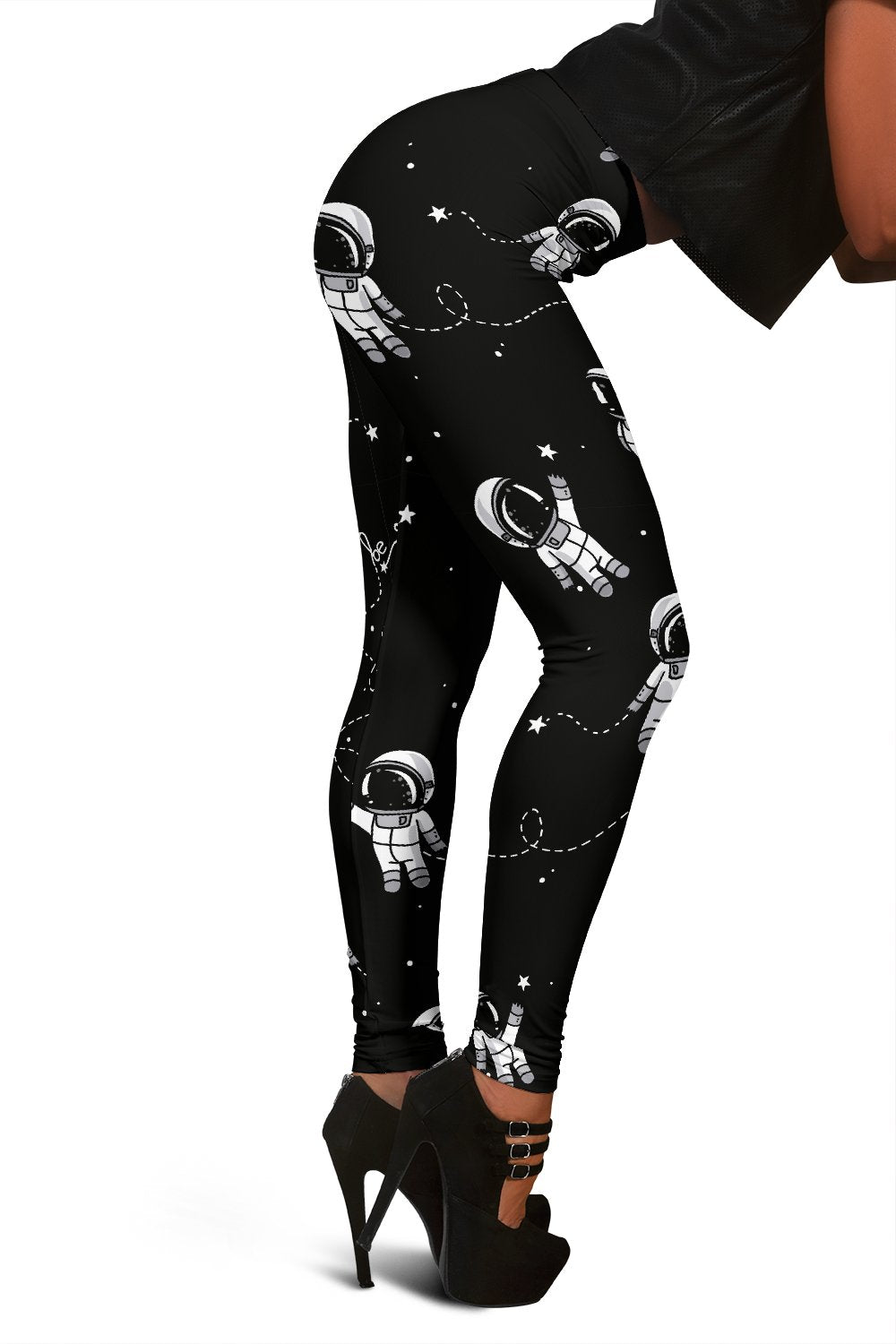 Astronaut Pattern Print Women Leggings-grizzshop