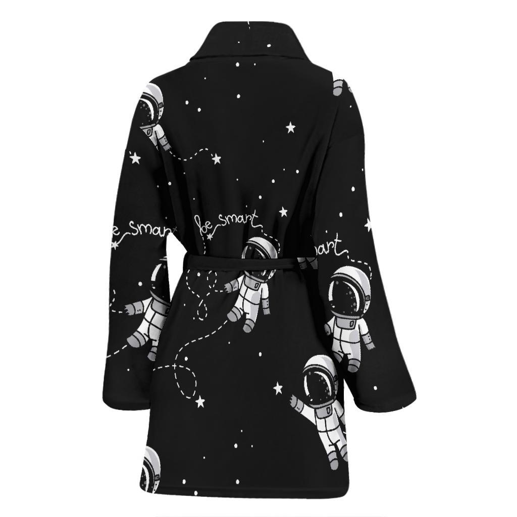 Astronaut Pattern Print Women Long Robe-grizzshop