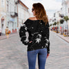 Astronaut Pattern Print Women Off Shoulder Sweatshirt-grizzshop