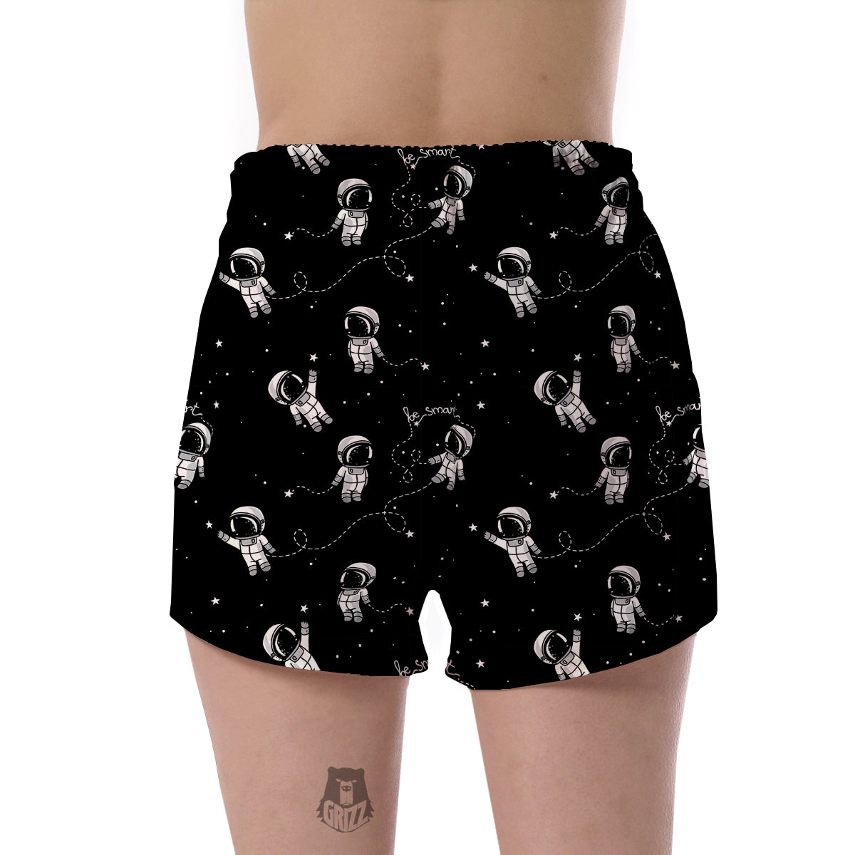 Astronaut Pattern Print Women's Shorts-grizzshop