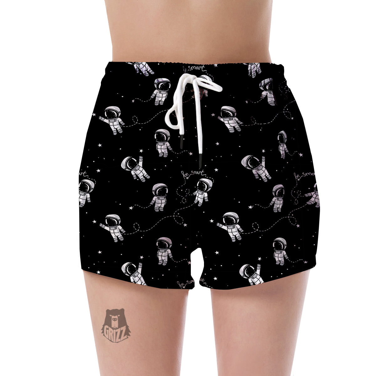 Astronaut Pattern Print Women's Shorts-grizzshop