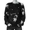 Astronaut Pattern Print Women's Sweatshirt-grizzshop