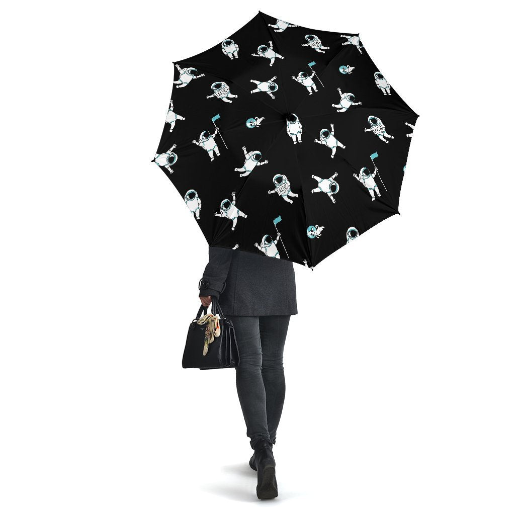 Astronaut Print Pattern Automatic Foldable Umbrella-grizzshop