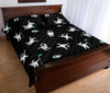 Astronaut Print Pattern Bed Set Quilt-grizzshop