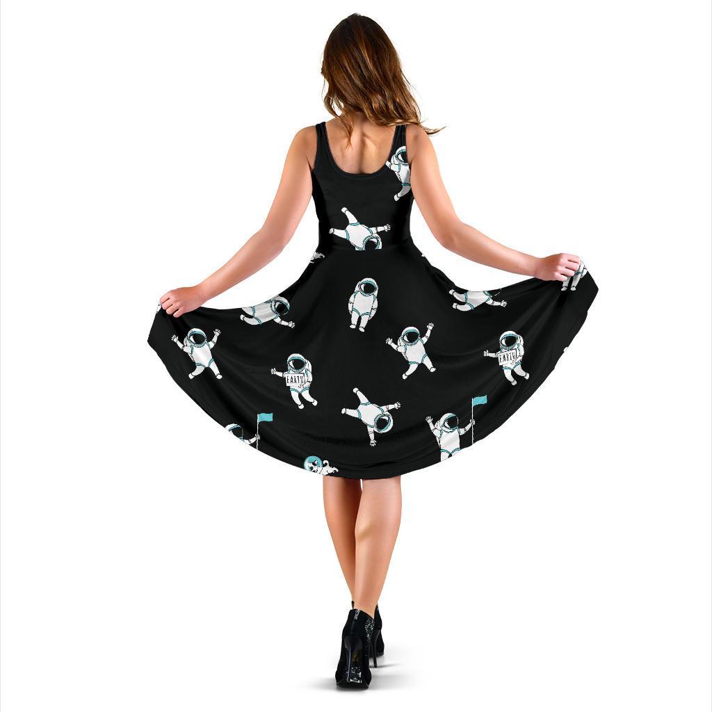 Astronaut Print Pattern Dress-grizzshop