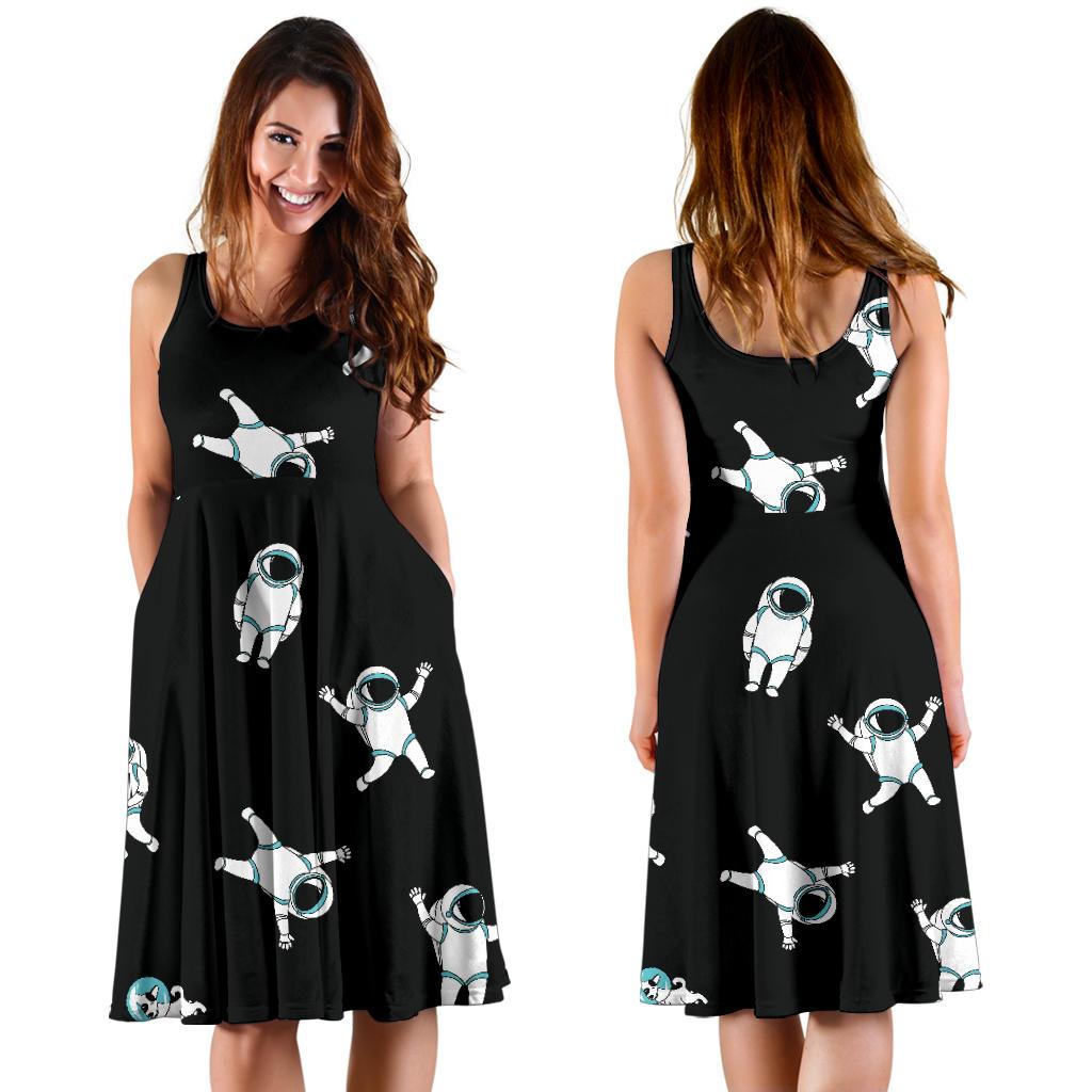 Astronaut Print Pattern Dress-grizzshop