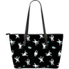 Astronaut Print Pattern Leather Tote Bag-grizzshop