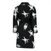 Astronaut Print Pattern Men Long Robe-grizzshop