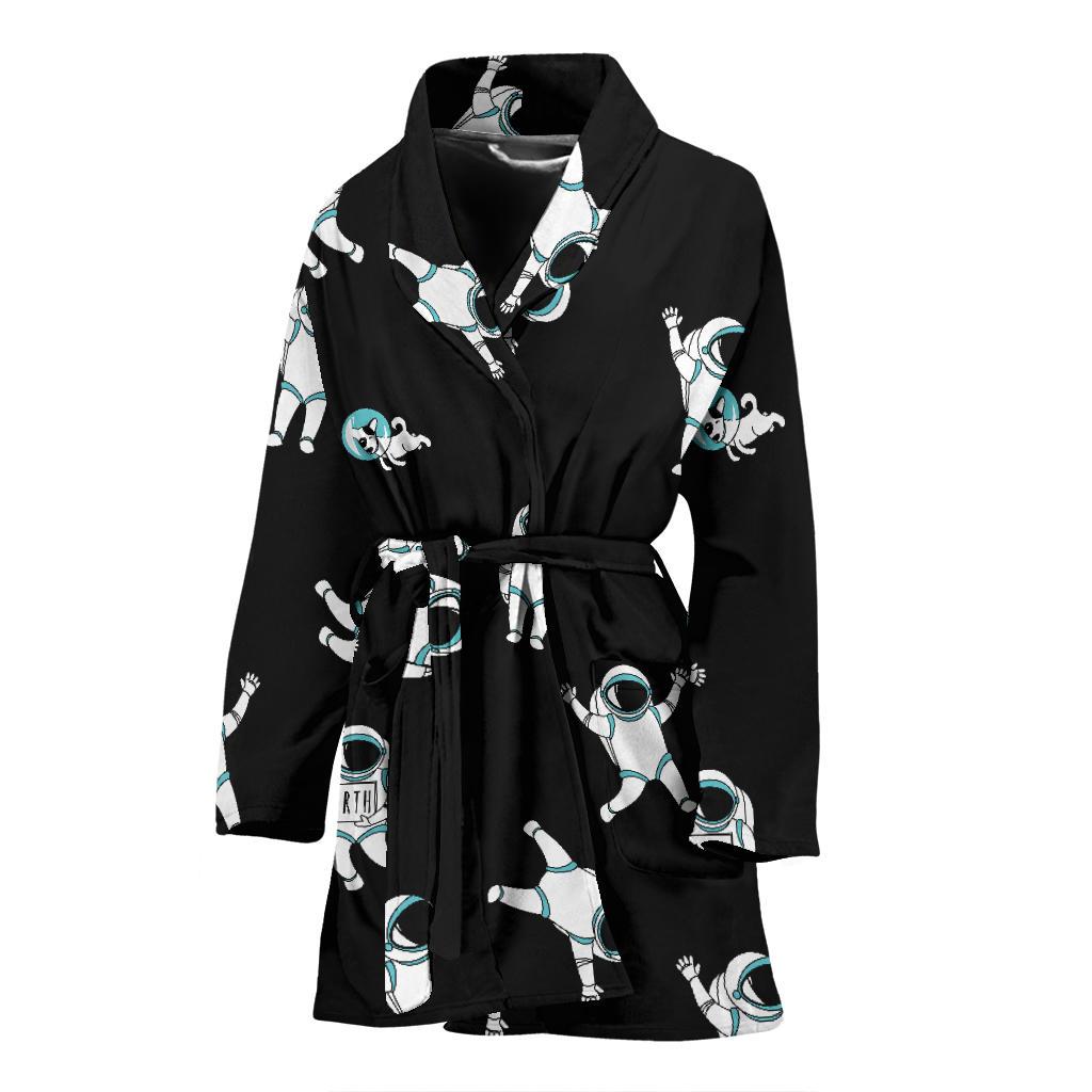 Astronaut Print Pattern Women Long Robe-grizzshop