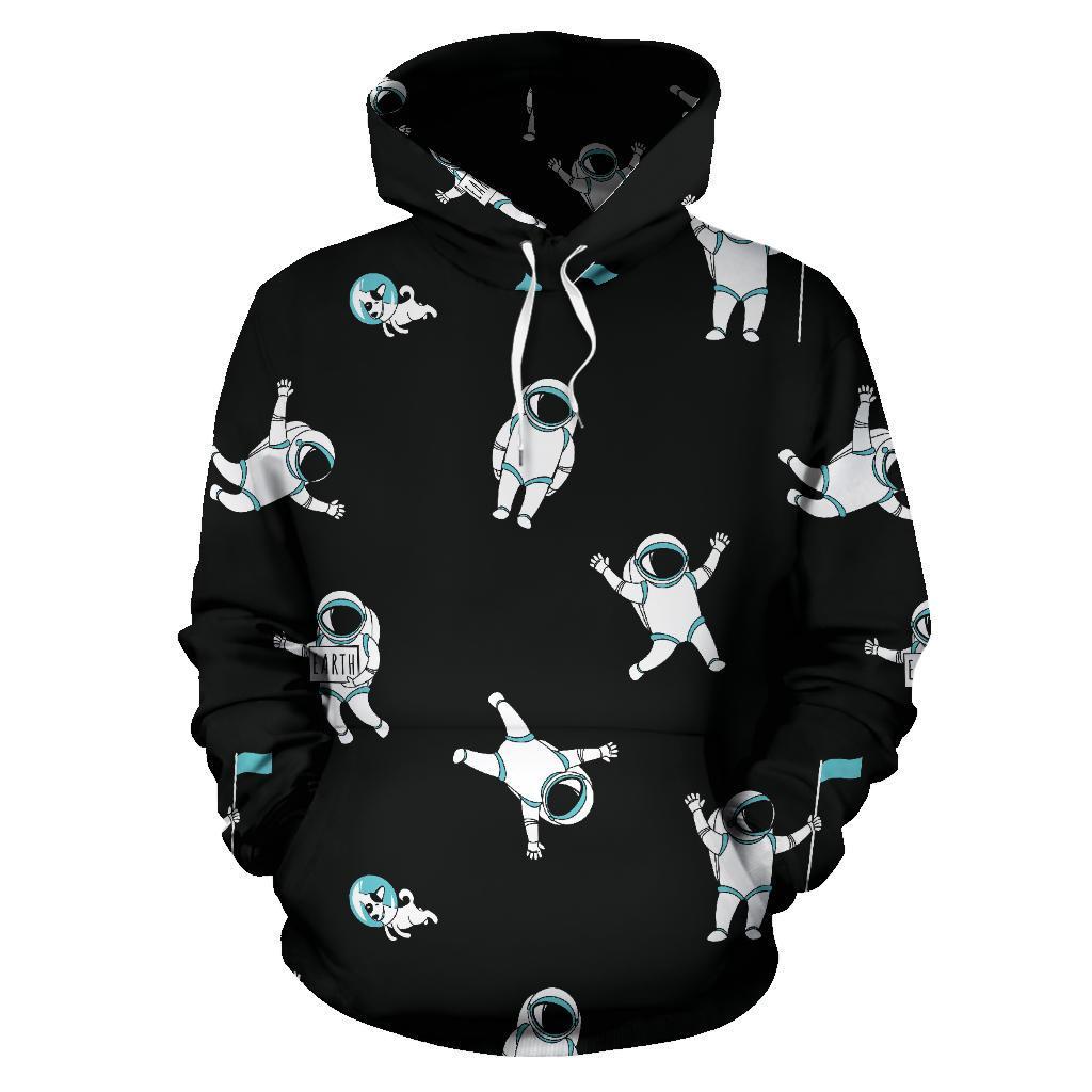 Astronaut Print Pattern Women Men Pullover Hoodie-grizzshop