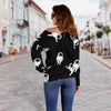 Astronaut Print Pattern Women Off Shoulder Sweatshirt-grizzshop