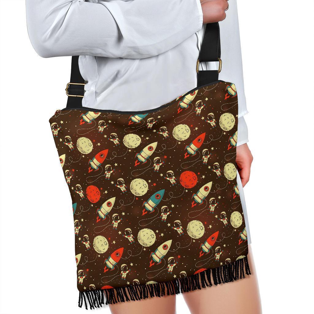 Astronaut Space Pattern Print Crossbody bags-grizzshop