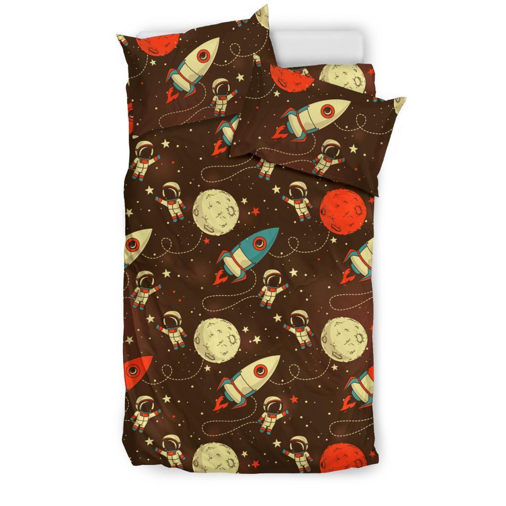 Astronaut Space Pattern Print Duvet Cover Bedding Set-grizzshop