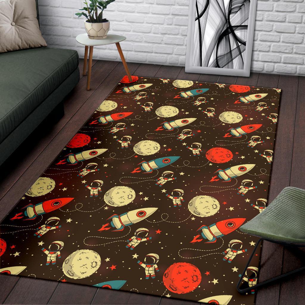 Astronaut Space Pattern Print Floor Mat-grizzshop