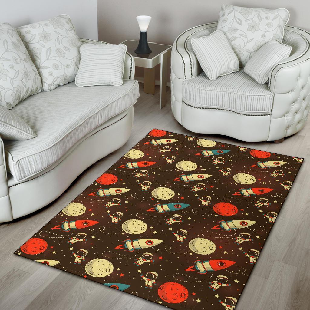 Astronaut Space Pattern Print Floor Mat-grizzshop