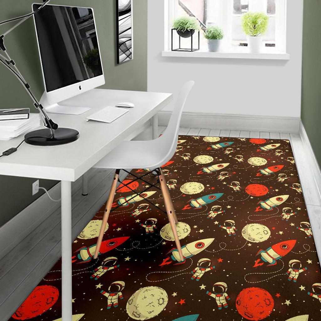 Astronaut Space Pattern Print Floor Mat-grizzshop