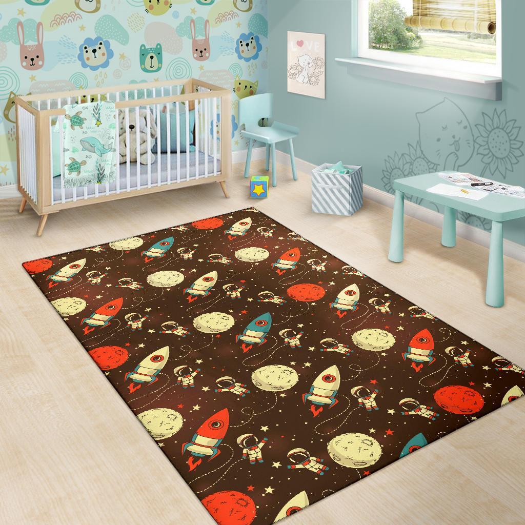 Astronaut Space Pattern Print Floor Mat-grizzshop