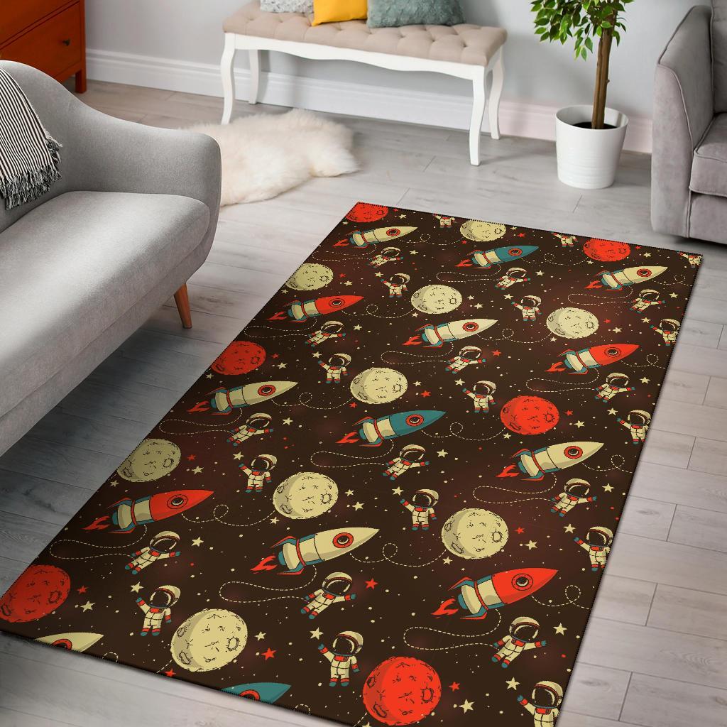 Astronaut Space Pattern Print Floor Mat-grizzshop