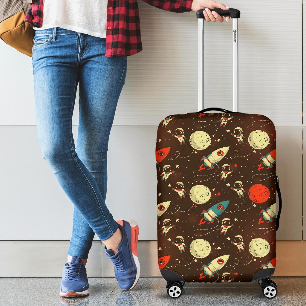 Astronaut Space Pattern Print Luggage Cover Protector-grizzshop