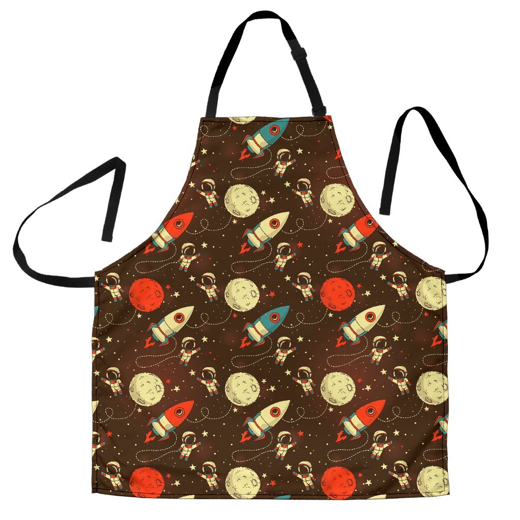 Astronaut Space Pattern Print Men's Apron-grizzshop
