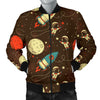 Astronaut Space Pattern Print Men's Bomber Jacket-grizzshop