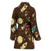 Astronaut Space Pattern Print Women Long Robe-grizzshop