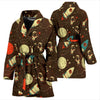 Astronaut Space Pattern Print Women Long Robe-grizzshop