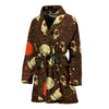 Astronaut Space Pattern Print Women Long Robe-grizzshop