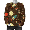 Astronaut Space Pattern Print Women's Sweatshirt-grizzshop