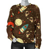 Astronaut Space Pattern Print Women's Sweatshirt-grizzshop