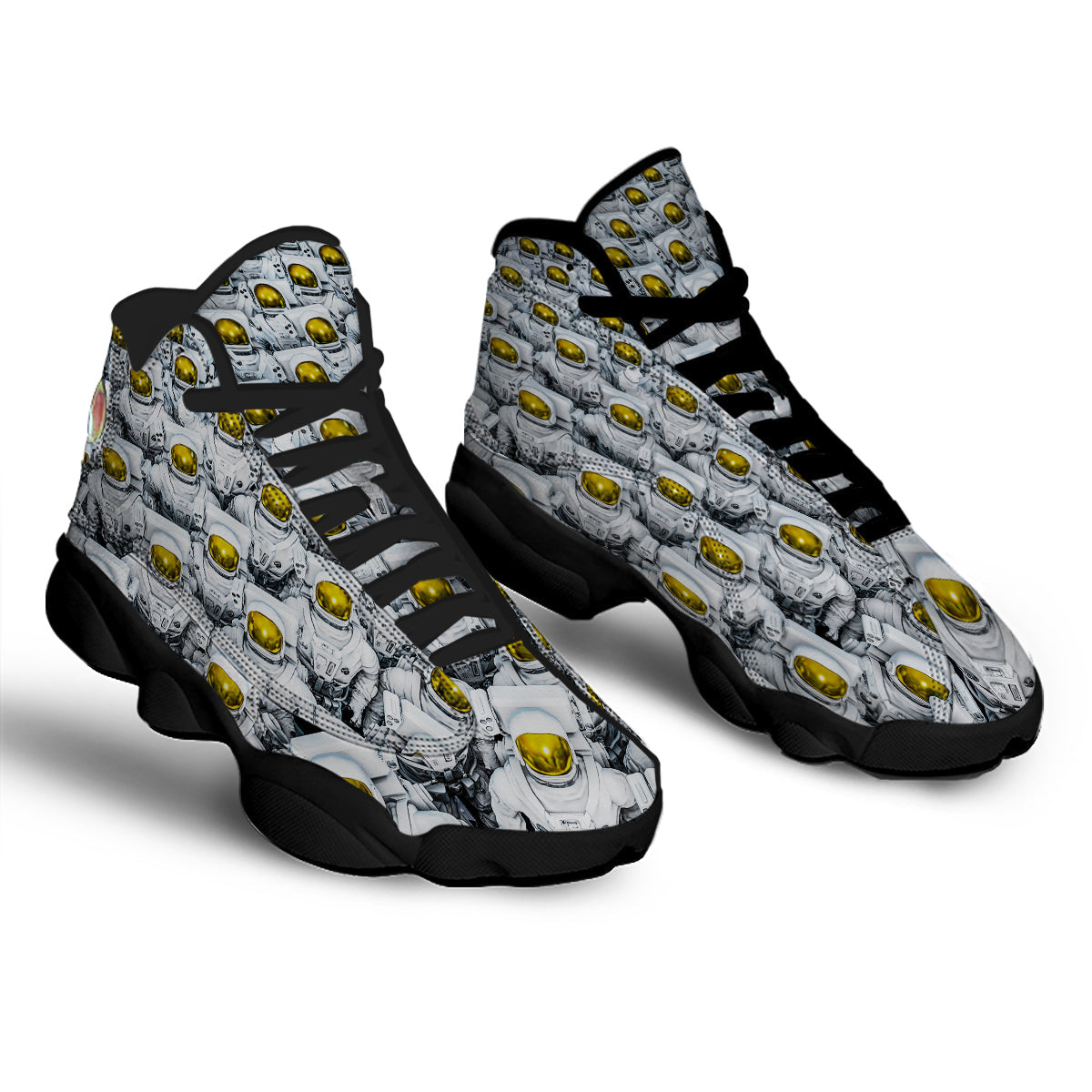 Astronauts Group Print Black Basketball Shoes-grizzshop