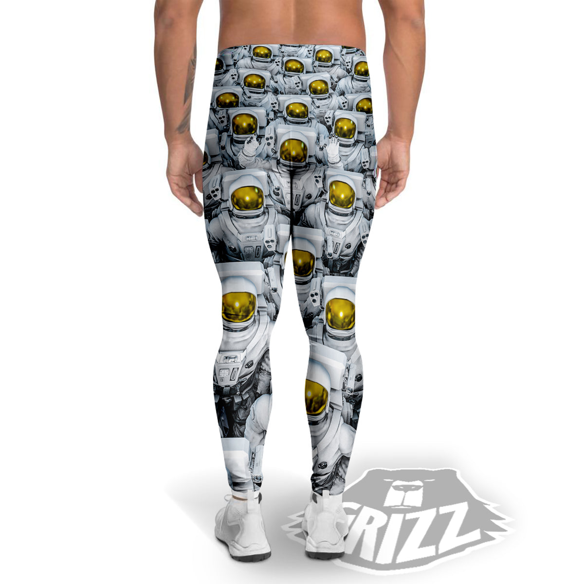 Astronauts Group Print Men's Leggings-grizzshop