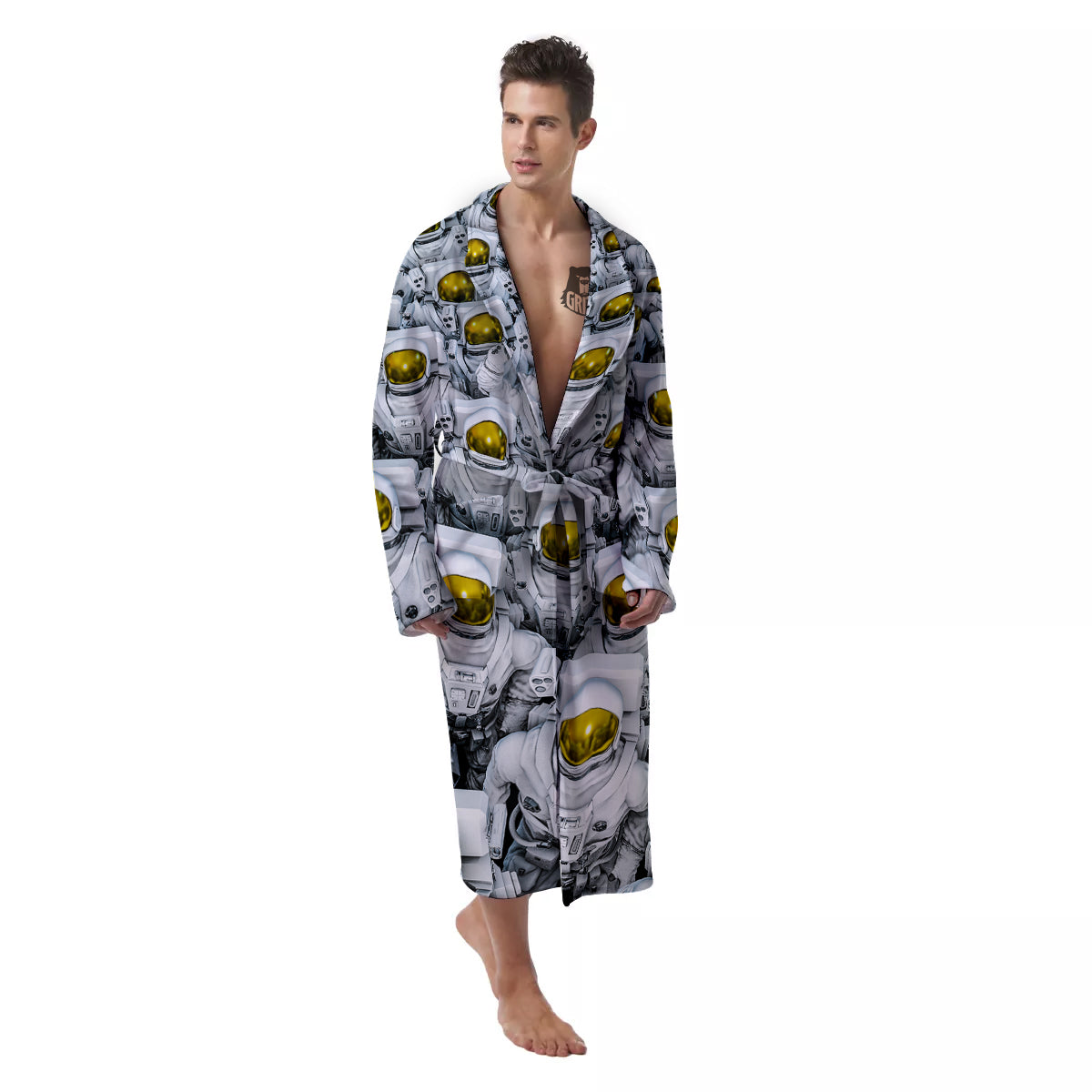 Astronauts Group Print Men's Robe-grizzshop