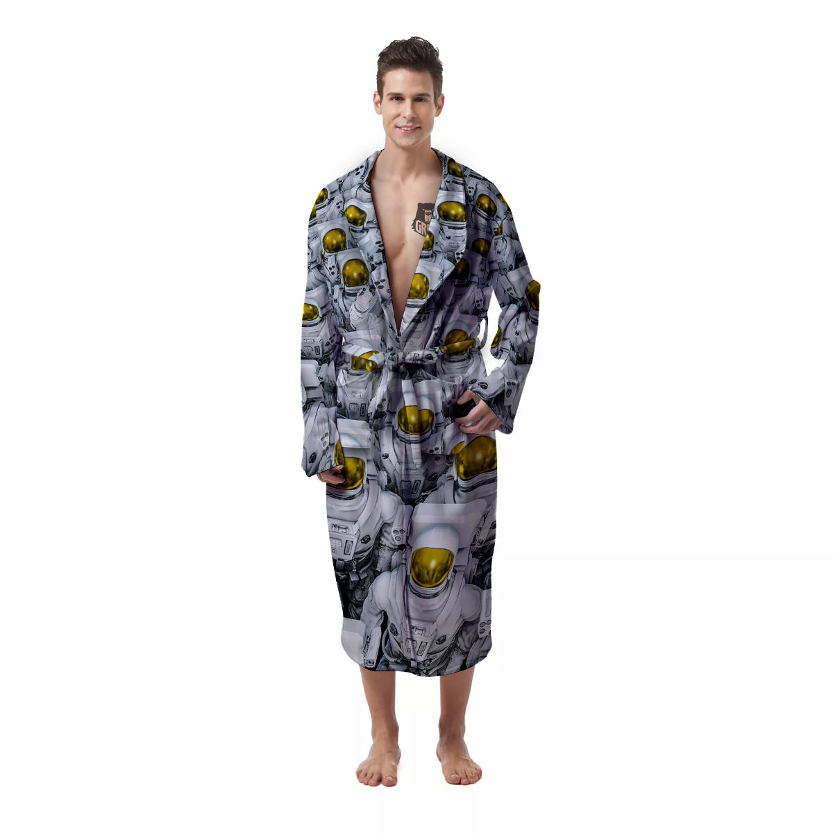 Astronauts Group Print Men's Robe-grizzshop
