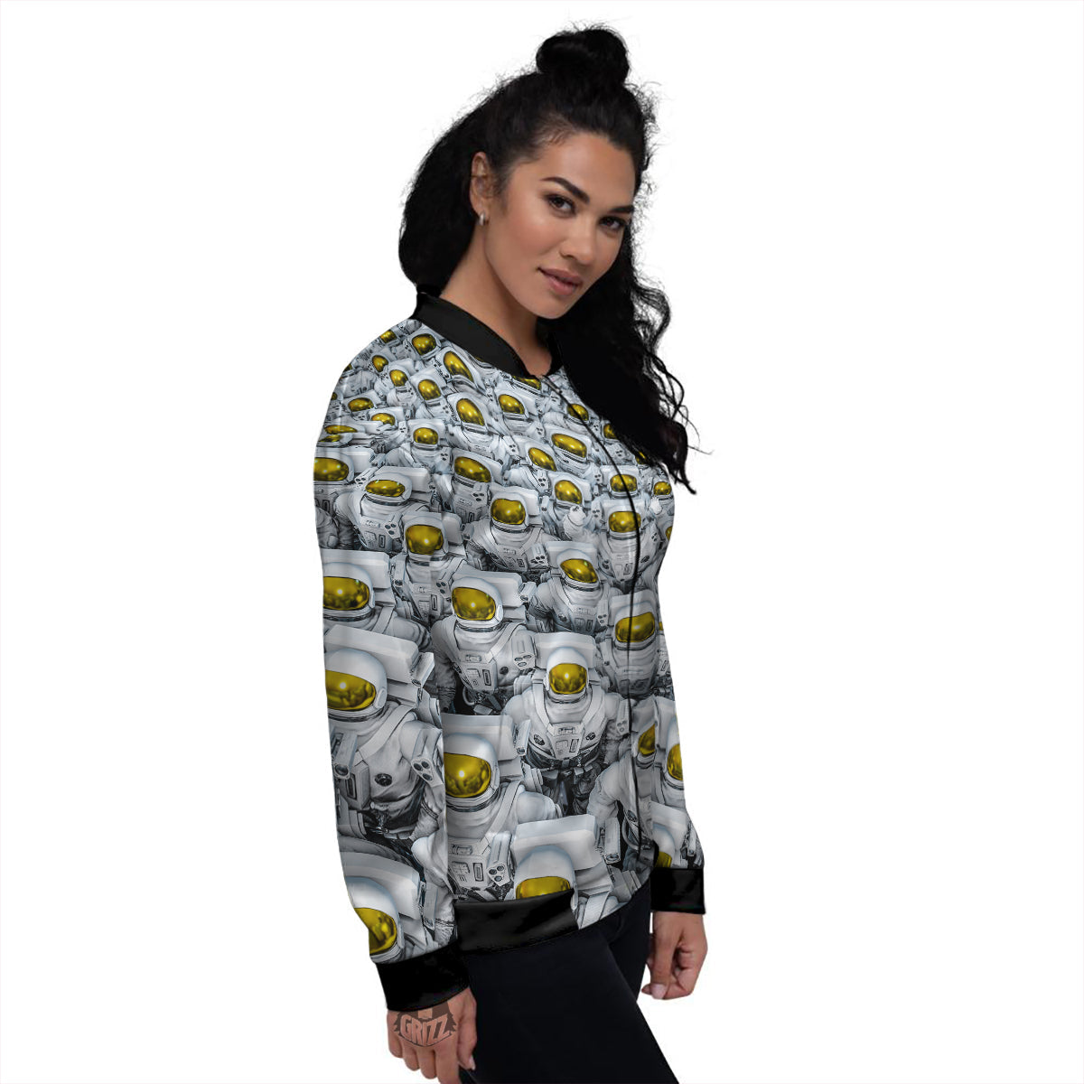 Astronauts Group Print Women's Bomber Jacket-grizzshop