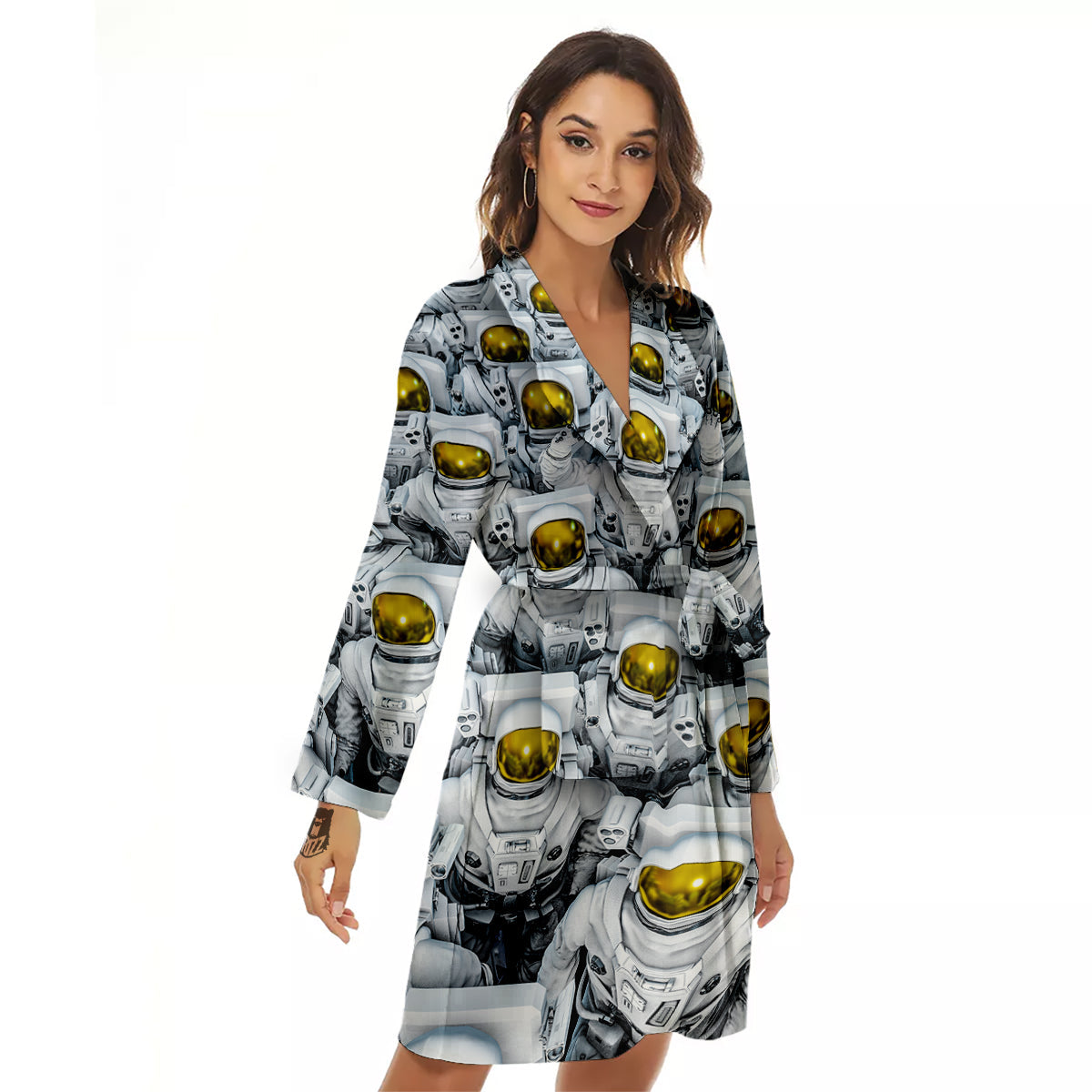 Astronauts Group Print Women's Robe-grizzshop
