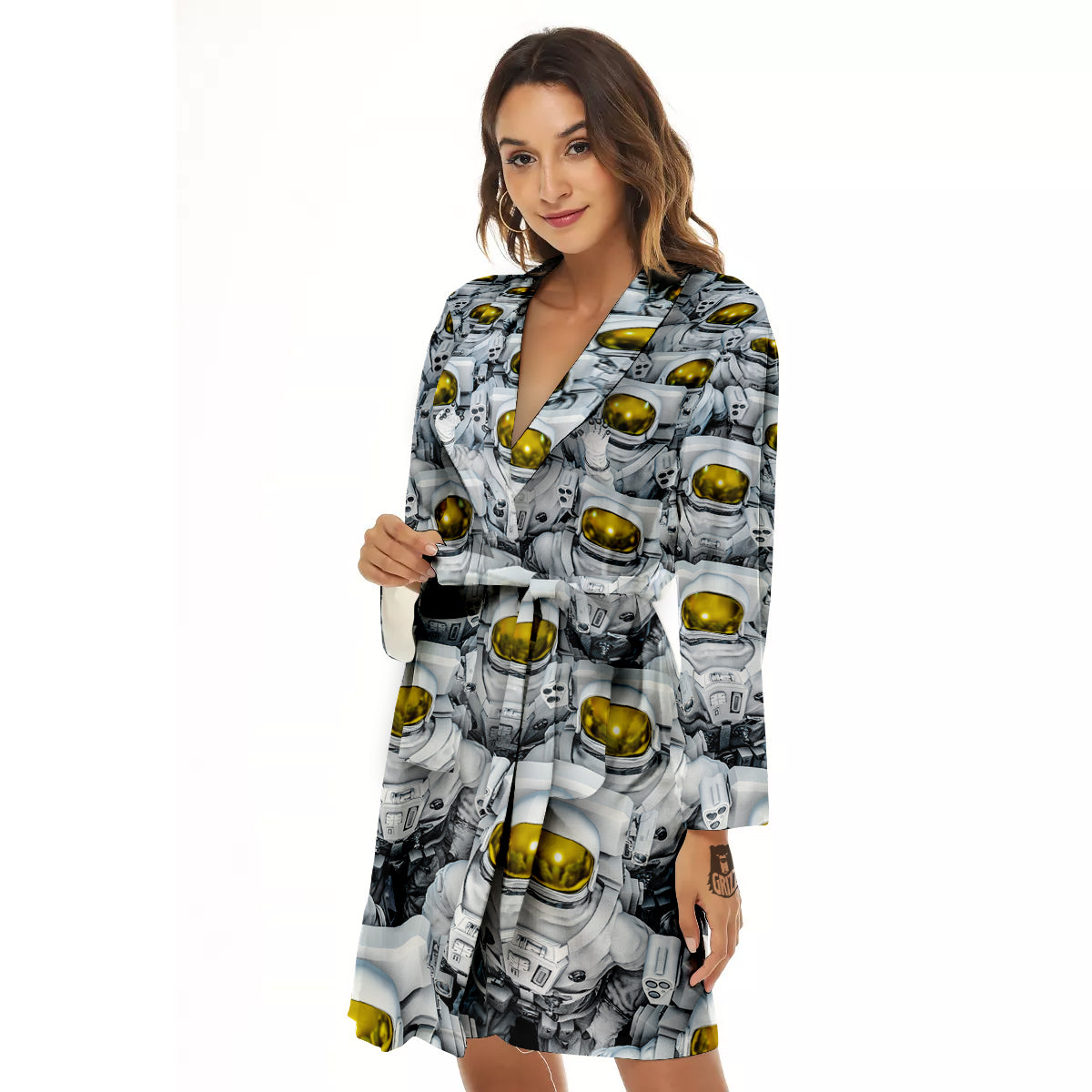 Astronauts Group Print Women's Robe-grizzshop